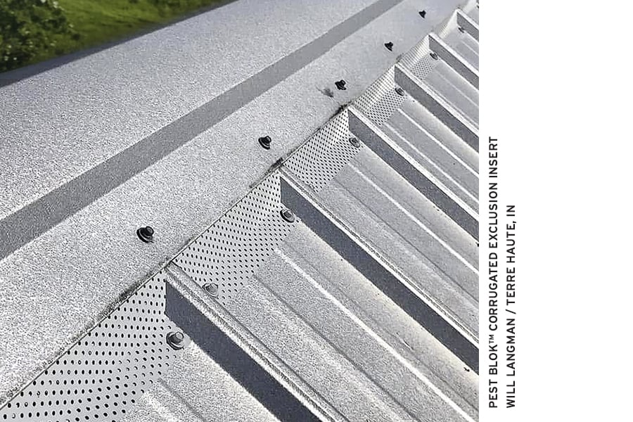 Image of Pest-Blok Corrugated Exclusion Insert installation by Will Langman