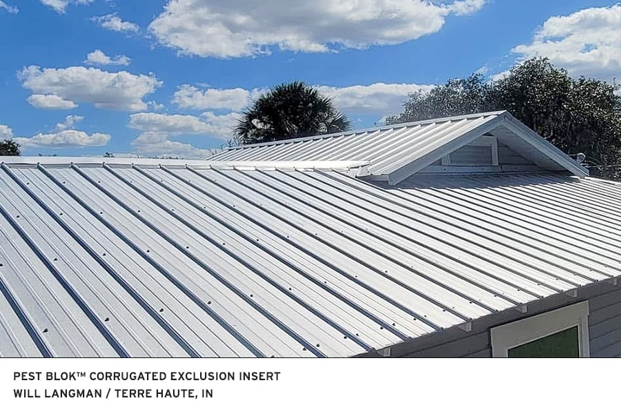 Image of Pest-Blok Corrugated Exclusion Insert installation by Will Langman