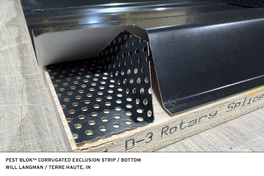 Image of Pest-Blok Corrugated Exclusion Strip Bottom Section installation by Will Langman