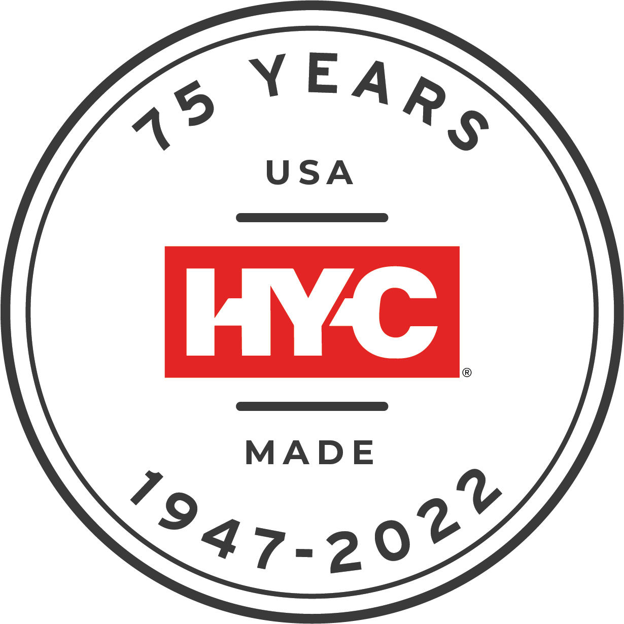 HY-C 75th Anniversary Circle Logo Graphic