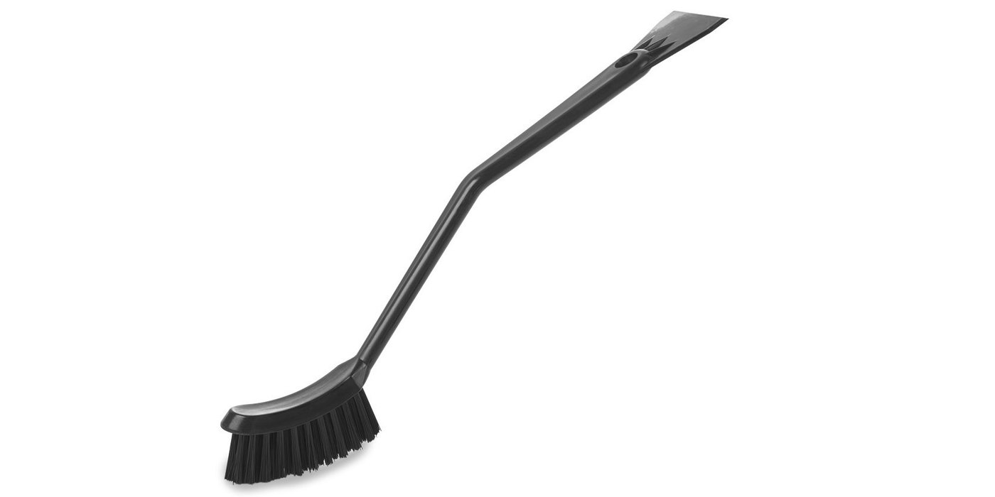 The SootEater pellet stove kit's long-handle cleaning brush against a white background