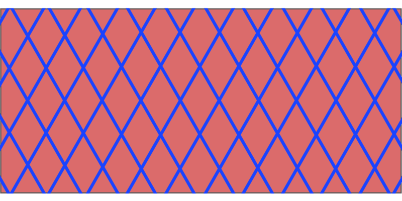 An illustration of five-eights-inch diamond-shaped chimney cap mesh.