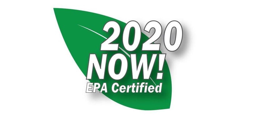 A 2020 EPA wood burning furnace certification emblem against a white background.