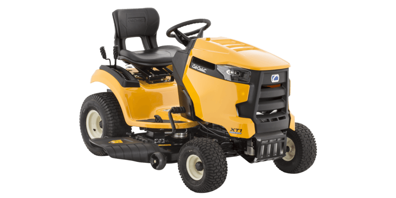 A Cub Cadet XT1 LT46 riding lawn mower against a white background.