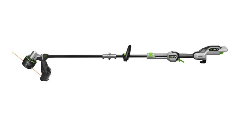 An EGO POWER+ POWERLOAD battery-powered weed eater displayed against a white background.