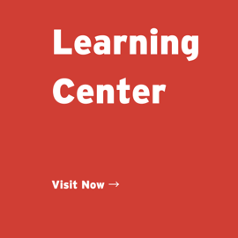 A red square that says "Learning Center" in big text on top, and "Visit Now" in smaller text below.