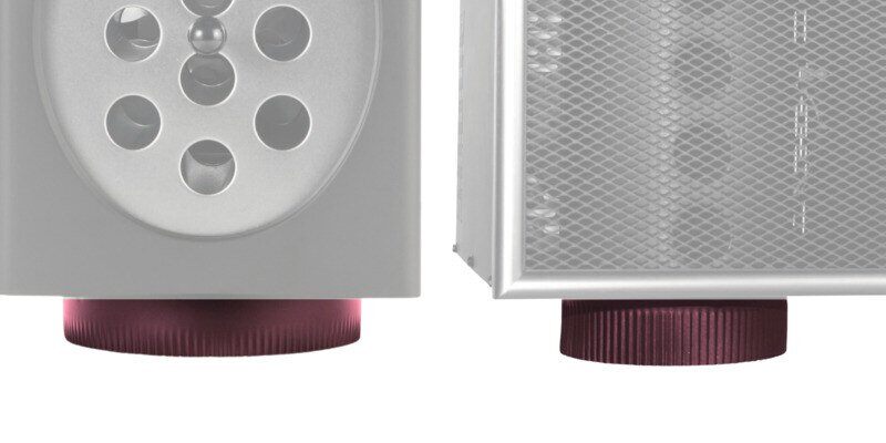 A closeup of the crimped ends of a Magic Heat and Miracle Heat heat reclaimer. The two crimps are highlighted in a dull red color.