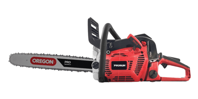 A PRORUN PCS560C gas-powered chainsaw displayed against a white background.