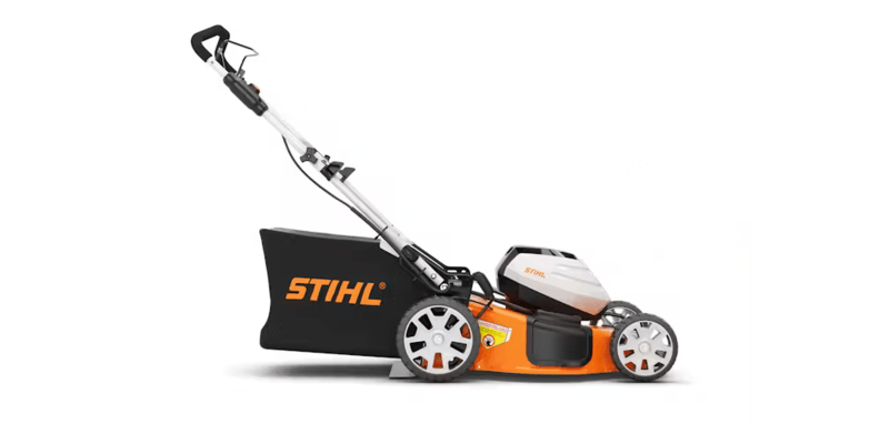 A STIHL RMA 510 electric lawn mower displayed against a white background.