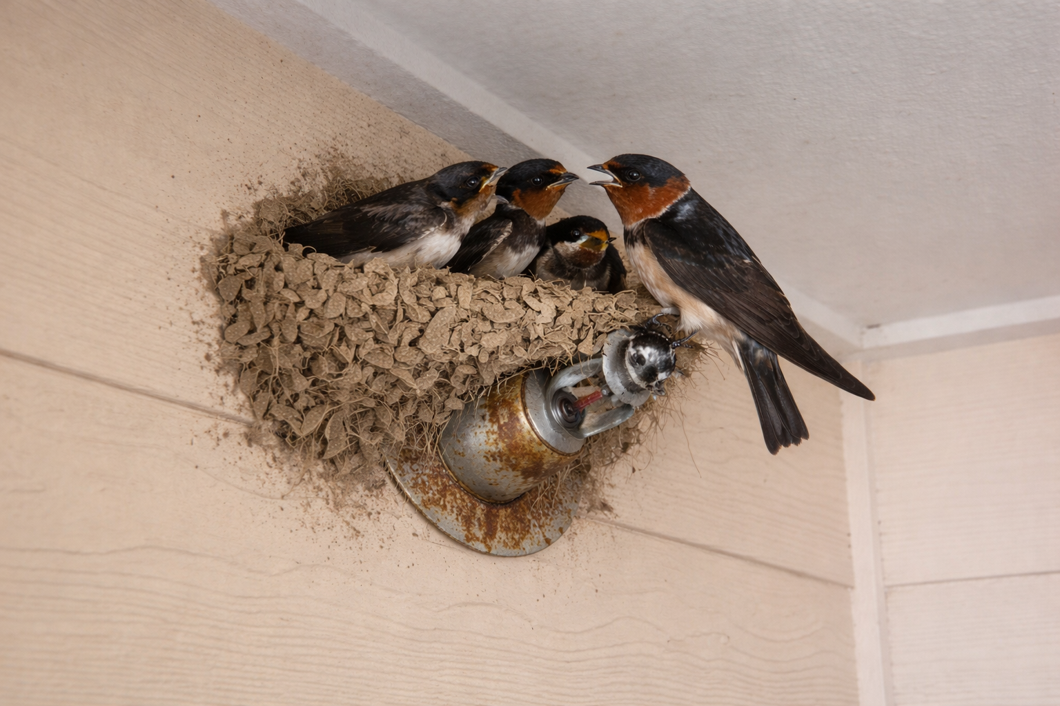 cliff-swallows-on-sprinkler-head
