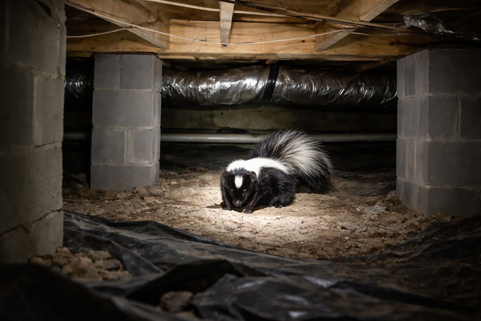 skunk-in-crawl-space